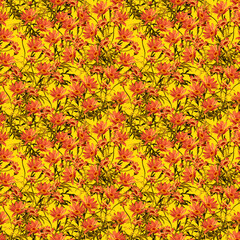 Chamomile flowers seamless pattern.