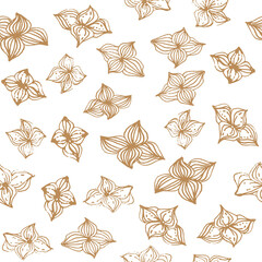 Fototapeta premium Simple leaves sketch repeat pattern