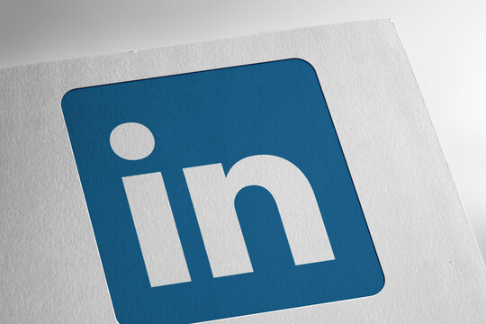 Linkedin Logo On Textured Paper