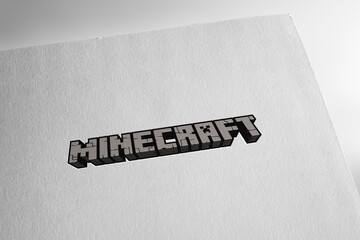 Obraz premium minecraft logo on textured paper