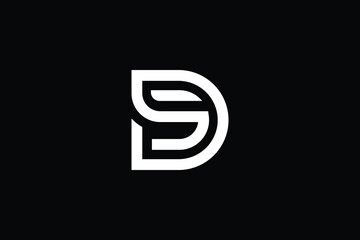 SD logo letter design on luxury background. DS logo monogram initials letter concept. SD icon logo design. DS elegant and Professional letter icon design on black background. D S SD DS