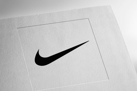 NIKE logo on textured paper