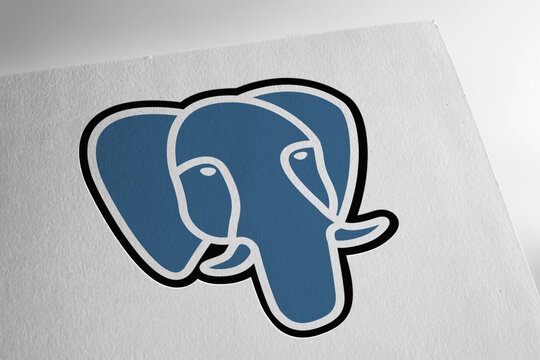 postgresql logo on textured paper