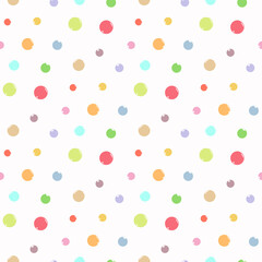 Colorful bright dots pattern and background design. Seamless vector illustration.