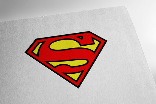 Superman logo on textured paper
