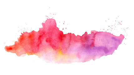 Illustration watercolor abstract pink and red cloud lovely mist art