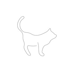 Catssilhouette one line drawing, vector illustration