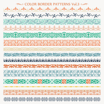 Ornamental border frame line vintage color patterns 3