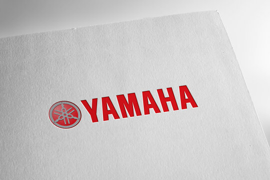 YAMAHA logo on textured paper