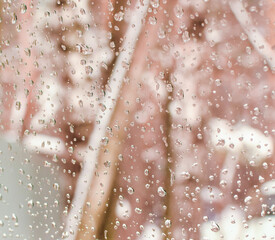 Raindrops on the window pane. Background and texture, gradient.