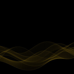 Fototapeta premium Gold wave on a black background. Design element. eps 10