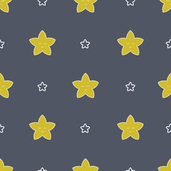 Vector starry night sky geometric seamless pattern background