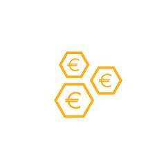 Honey sells with euro signs isolated on white background.