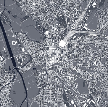 map of the city of Leipzig, Saxony, Germany