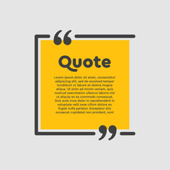 Quote square text with bracket, vector background