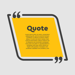 Quote rectangle text with bracket, vector banner