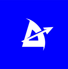 Initial letter A with arrow logo vector design template
