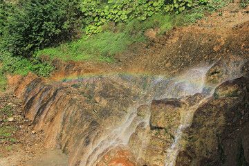 Beautiful waterfall in Afurja village. Azerbaijan.