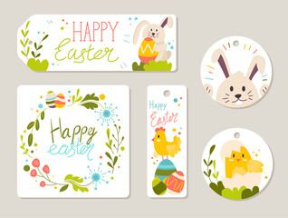 Set of happy Easter banners