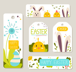 Collection of happy easter labels