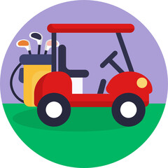 Golf Icon. Golf Car. Vector Illustration.