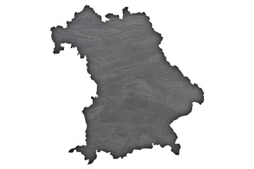 Karte von Bayern auf dunklem Schiefer