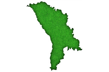 Karte von Republik Moldau auf grünem Filz