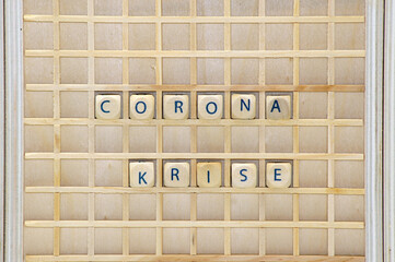 Schriftzug Corona Krise