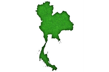 Karte von Thailand auf grünem Filz