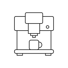 Kaffeemaschine, Kaffeevollautomat - Icon, Symbol, Piktogramm, grafisches Element - Vektor - Kontur - schwarz