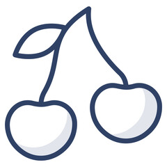 Editable linear design of cherries icon