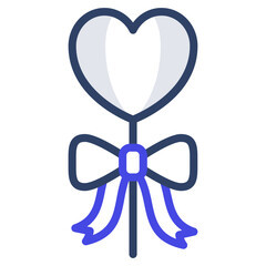 Heart rose icon in linear trendy style