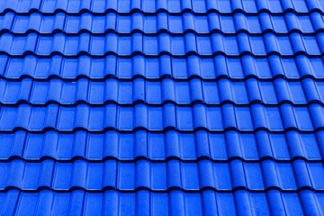 Fototapeta premium Close - up Bright blue roof tiles pattern and seamless background