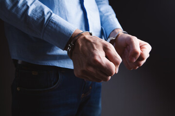 men handcuffed in criminal concept