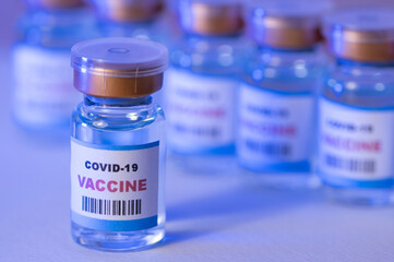 Coronavirus vaccine close up. To fight the coronavirus pandemic.