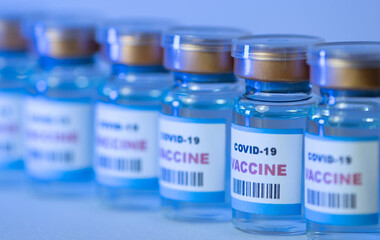 Coronavirus vaccine close up. To fight the coronavirus pandemic.