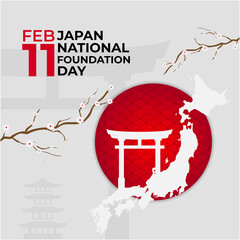 Foundation Day Japan vector template