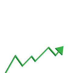 3D Green Arrow  Isolated On White Background. Vector