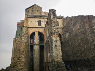 Obraz premium Sacra di San Michele, ancient abbey in the mountain of north Italy dedicated to St Michael