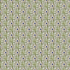 Vector Weave in Blue Green Brown with Blue Squares on White Background Seamless Repeat Pattern. Background for textiles, cards, manufacturing, wallpapers, print, gift wrap and scrapbooking.