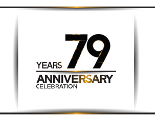 79 years anniversary black color simple design isolated on white background can be use for celebration, party, birthday and special moment