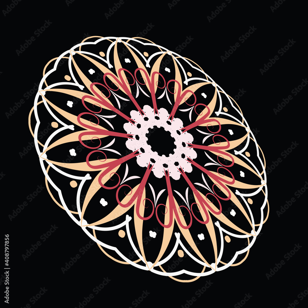 Aufkleber rich background with vintage decorative element. abstract rounded line geometric shapes. mandala ban