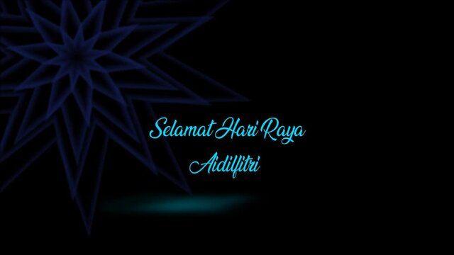 animated video written s Happy Hari Raya Aidilfitri for Muslims translate happy Eid