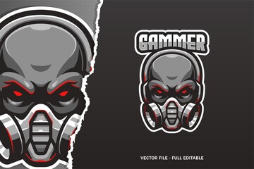 Black Skull E-sport Logo Template