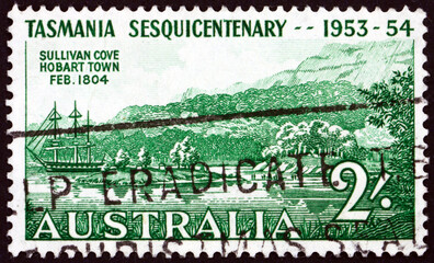 Postage stamp Australia 1953 Sullivan Cove, Hobart