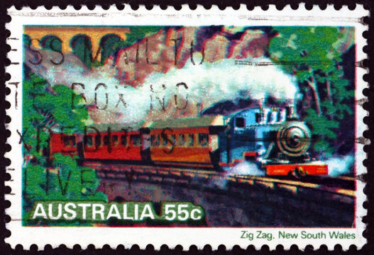 Postage stamp Australia 1979 Zig Zag, Steam Locomotive