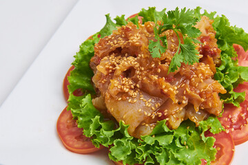 Jellyfish in sesame oil served on a popular dish in Thailand