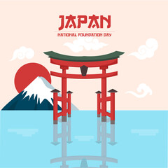 Simple Flat Illustration Japan Foundation Day 