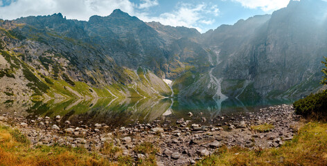  Famous mountains lake in tatra national park, Poland.