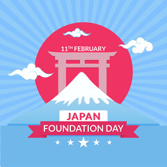 Flat Foundation Day Japan vector 
